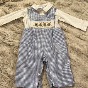 Carouselwear boys longall with hand smocking size 6 months